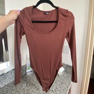 Brown shein long sleeve bodysuit